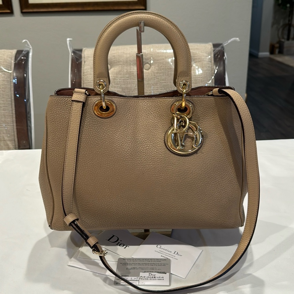 Authentic Dior Diorissimo medium leather bag